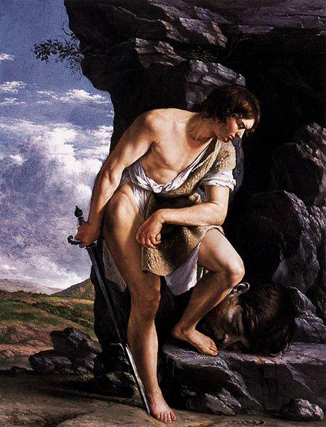 Orazio Gentileschi David Contemplating the Head of Goliath. oil painting image